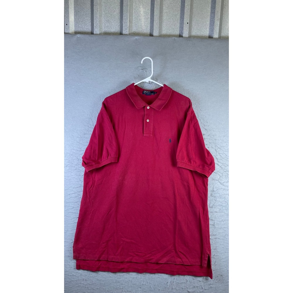 Polo Ralph Lauren Polo Shirt Mens XL Red Excellent Cotton Pique Pony Logo